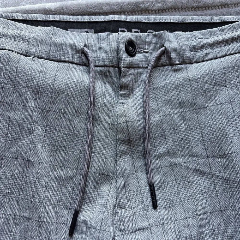 Projek Raw Bungee Flex Classic Fit Pants Size 36 Gray Plaid Drawstring